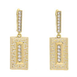 KOLCZYKI POZŁACANE 38/12 MM GRECKIE EMALIA XUPING 86213