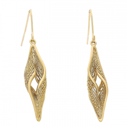 KOLCZYKI POZŁACANE 51/9 MM ZŁOTY AŻUR XUPING 86215