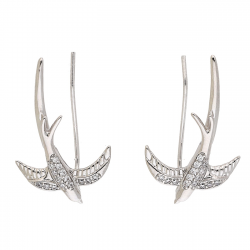 KOLCZYKI PLATYNOWANE 24/15 MM NAUSZNICE JASKÓŁKI XUPING 86244