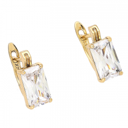 KOLCZYKI POZŁACANE 14/6 MM ELEGANCKI BRYLANT XUPING 86227