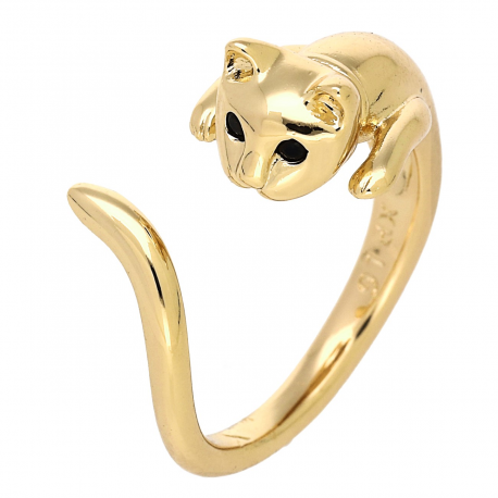 PIERŚCIONEK POZŁACANY 13 MM ZŁOTY KOCUREK XUPING 86272