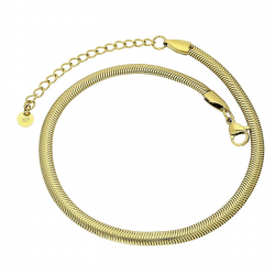 BRANSOLETKA POZŁACANA KOSTKA NOGI 23+5 CM 4 MM S. STEEL TTM XUPING 86279