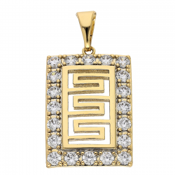 ZAWIESZKA POZŁACANA 36/19 MM GRECKA Z BRYLANTAMI XUPING 86369