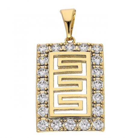 ZAWIESZKA POZŁACANA 36/19 MM GRECKA Z BRYLANTAMI XUPING 86369