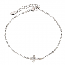 BRANSOLETKA PLATYNOWANA 17+3 CM 7 MM BRYLANTOWY KRZYŻYK XUPING 86415