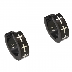 KOLCZYKI BLACK 12/4 MM S. STEEL TTM XUPING 86423