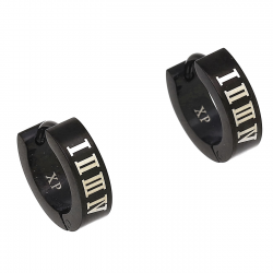 KOLCZYKI BLACK 12/4 MM S. STEEL TTM XUPING 86426