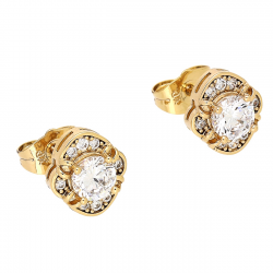 KOLCZYKI POZŁACANE 11/10 MM BRYLANTOWE ELEGANTKI XUPING 86442