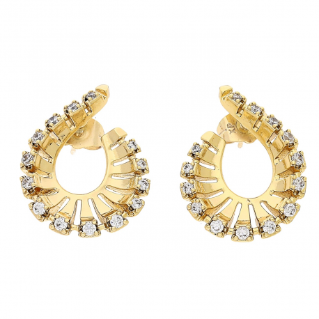 KOLCZYKI POZŁACANE 26/19 MM BRYLANTOWE ELEGANTKI XUPING 86450