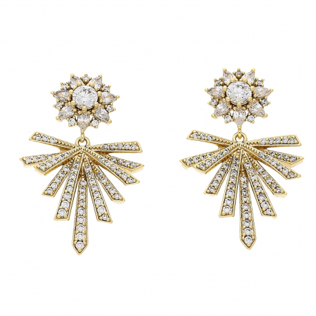 KOLCZYKI POZŁACANE 31/20 MM BRYLANTOWA ELEGANCJA XUPING 86461