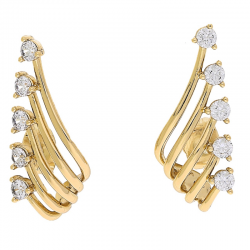 KOLCZYKI POZŁACANE 29/12 MM BRYLANTOWE ELEGANTKI XUPING 86447