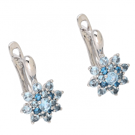 KOLCZYKI PLATYNOWANE 17/11 MM BŁĘKITNA MARKIZA XUPING 86511