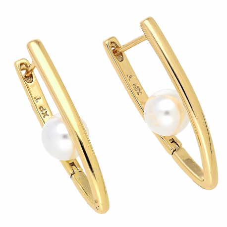 KOLCZYKI POZŁACANE 30/8 MM ELEGANCJA PEREŁ XUPING 86541