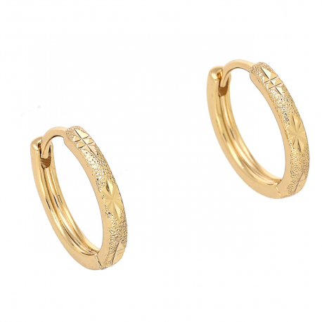 KOLCZYKI POZŁACANE 14/2 MM KÓŁKA PIASKOWANE XUPING 86610