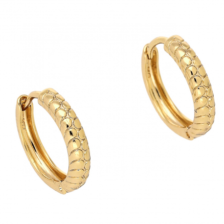 KOLCZYKI POZŁACANE 16/3 MM ZŁOTE KÓŁKA XUPING 86613