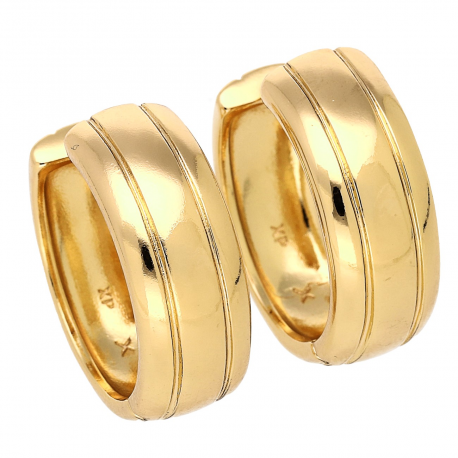 KOLCZYKI POZŁACANE 23/9 MM ZŁOTE KOŁA XUPING 86615