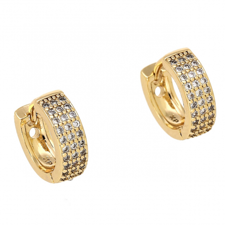 KOLCZYKI POZŁACANE 12/4 MM BRYLANTOWE KÓŁECZKA XUPING 86639