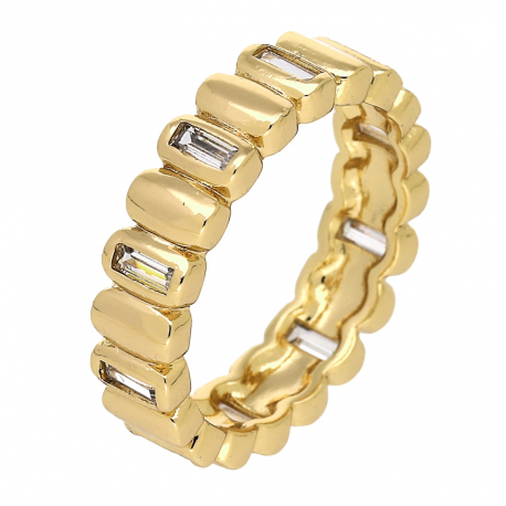 PIERŚCIONEK POZŁACANY 5 MM BRYLANTY DO OKOŁA XUPING 86664