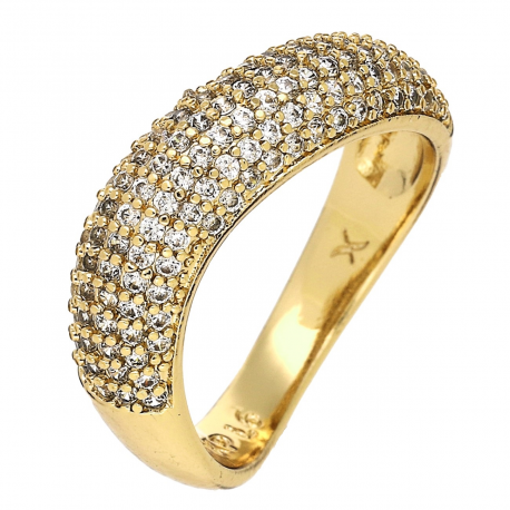 PIERŚCIONEK POZŁACANY 6 MM BRYLANTOWA FALA XUPING 86665