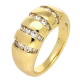 PIERŚCIONEK POZŁACANY 9 MM ELEGANCKI Z BRYLANTAMI XUPING 86666