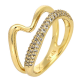 PIERŚCIONEK POZŁACANY 11 MM ELEGANCKI Z BRYLANTAMI XUPING 86668