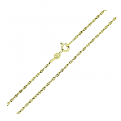 14K ŁAŃCUSZEK POZŁACANY 45 CM 1,8 MM SINGAPURKA TWARDA XUPING 86694