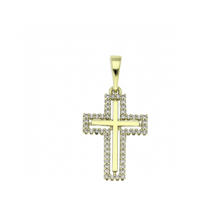 14K ZAWIESZKA POZŁACANA 29/14 MM KRZYŻYK XUPING 86705
