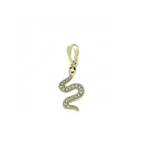 14K ZAWIESZKA POZŁACANA 24/9 MM BRYLANTOWA ŻMIJKA XUPING 86714