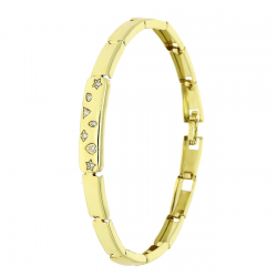 14K BRANSOLETKA POZŁACANA 18,5-17,5 CM 7 MM DELIKATNA XUPING 86732