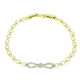14K BRANSOLETKA POZŁACANA 19-17 CM 5 MM BRYLANTOWA KOKARDA XUPING 86742