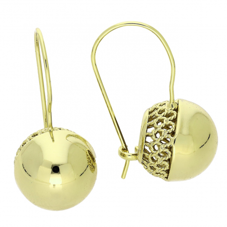 14K KOLCZYKI POZŁACANE 31/15 MM TRADYCYJNE NA KABŁĄCZKU XUPING 86749