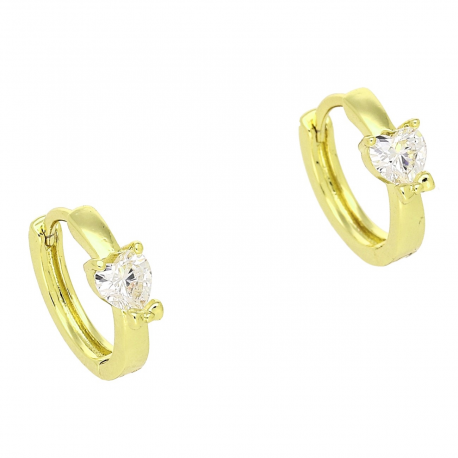 14K KOLCZYKI POZŁACANE 12/4 MM BRYLANT SERCE XUPING 86753