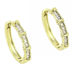 14K KOLCZYKI POZŁACANE 19/3 MM KÓŁKA Z BRYLANTAMI XUPING 86764