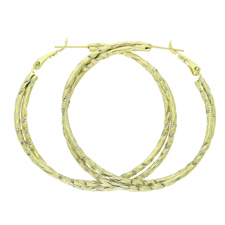 14K KOLCZYKI POZŁACANE 50/4 MM ZŁOTE KOŁA XUPING 86790