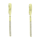 14K KOLCZYKI POZŁACANE 46/3 MM BRYLANTOWE KRESKI XUPING 86797