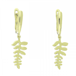 14K KOLCZYKI POZŁACANE 36/10 MM ZŁOTE GAŁĄZKI XUPING 86798