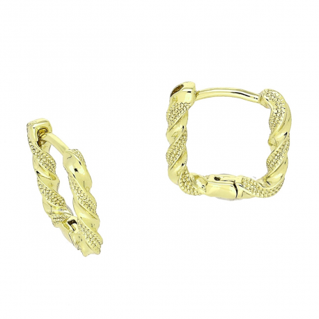 14K KOLCZYKI POZŁACANE 13/3 MM ZAKRĘCONE ELEGANTKI XUPING 86808