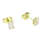 14K KOLCZYKI POZŁACANE 6/4 MM BRYLANCIK XUPING 86815