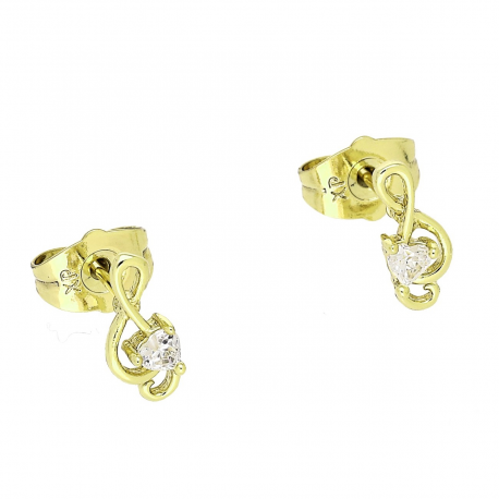 14K KOLCZYKI POZŁACANE 11/5 MM WIOLINOWY KLUCZ XUPING 86821