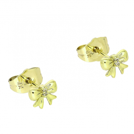 14K KOLCZYKI POZŁACANE 6/7 MM KOKARDECZKA XUPING 86822
