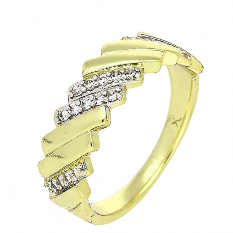 14K PIERŚCIONEK ZŁOCONY 6 MM ELEGANCE XUPING 86836