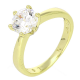14K PIERŚCIONEK POZŁACANY 8 MM BRYLANT ZARĘCZYNOWY XUPING 86843