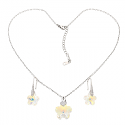 CELEBRYTKA PLATYNOWANA 40+6 CM Z KOLCZYKAMI 31/14 MM AB CRYSTAL XUPING 86853