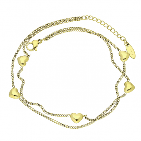 BRANSOLETKA POZŁACANA KOSTKA NOGI 23+3 CM S. STEEL TTM XUPING 86903