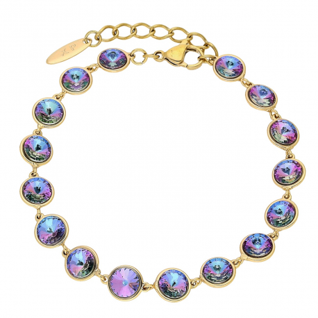 BRANSOLETKA POZŁACANA 18+3 CM 8 MM VITRAIL LIGHT CRYSTAL XUPING 86922