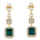 KOLCZYKI POZŁACANE 42/11 MM EMERALD CRYSTAL XUPING 86930