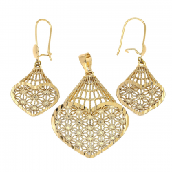 KOLCZYKI POZŁACANE 45/20 MM Z ZAWIESZKĄ 46/32 MM XUPING 86977