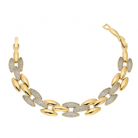 BRANSOLETKA POZŁACANA 19,5-17 CM 12 MM LUXURY XUPING 87011