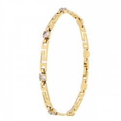 BRANSOLETKA POZŁACANA 19 CM 4 MM ZŁOTY GREK Z BRYLANTAMI XUPING 87017