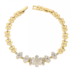 BRANSOLETKA POZŁACANA 18,5-16,5 CM 12 MM BRYLANTOWA MARGERYTKA XUPING 87019